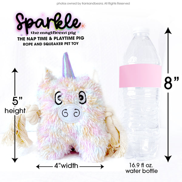 Sparkle the Magnificent Pig Nap Time Play Time Dog Toys for Small Dogs Rope Squeaker Pet Toys