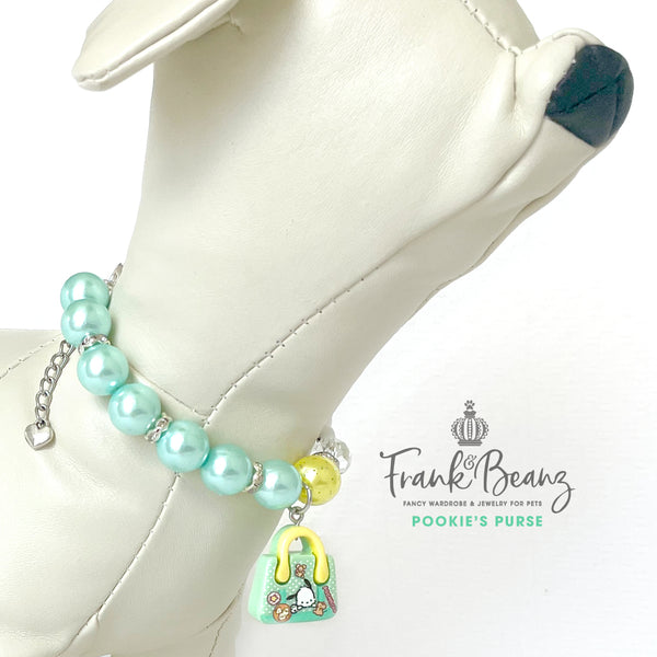 Pookies Purse Deluxe Pearl Dog Necklace Luxury Pet Jewelry