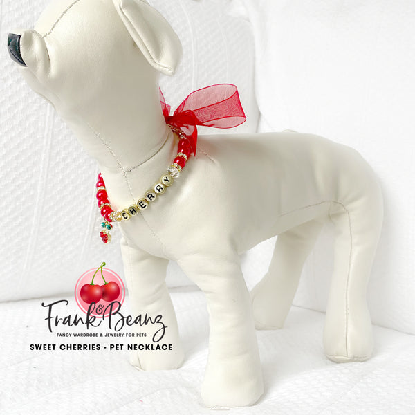 Sweet Cherries Pearl Dog Necklace Cat Necklace Pet Jewelry