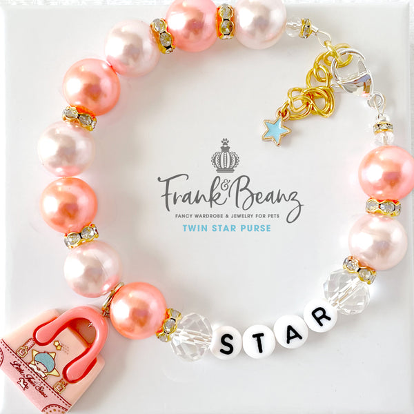 Twin Star Purse Deluxe Pearl Dog Necklace Luxury Pet Jewelry