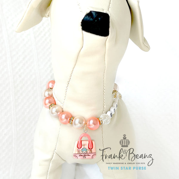 Twin Star Purse Deluxe Pearl Dog Necklace Luxury Pet Jewelry